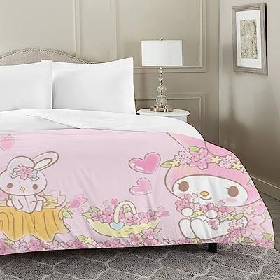 Cute White Bunny Lavender Bedding, Duvet Cover Set & Pillowcase, Zippe