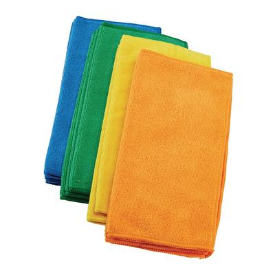 Lavex 15 x 15 Blue Microfiber Glass Cleaning Cloth - 12/Pack