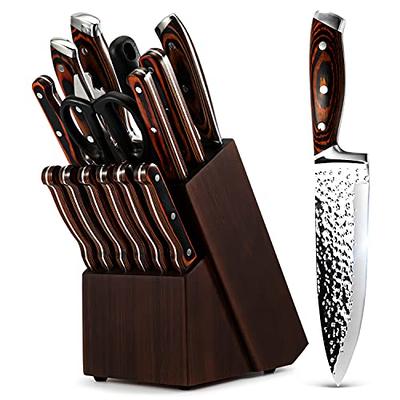 Dockorio Kitchen Knife Set with Block, 19 PCS High Carbon