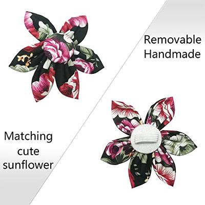 Beirui Cute Girl Dog Collars for Small Medium Large Dogs, Multiple Floral  Patterns Female Pet Dog Collars with Flower for Wedding Holiday(M:Neck