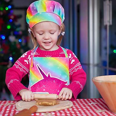 Jennice House Children Apron Set with Chef Hat, Cute Kids Baking Aprons  with Adjustable Neck Strap