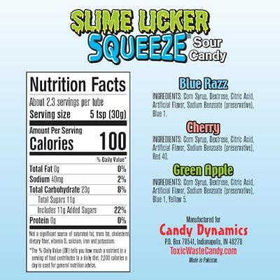  Toxic Waste Slime Licker Squeeze Sour Candy, 12 Count Display