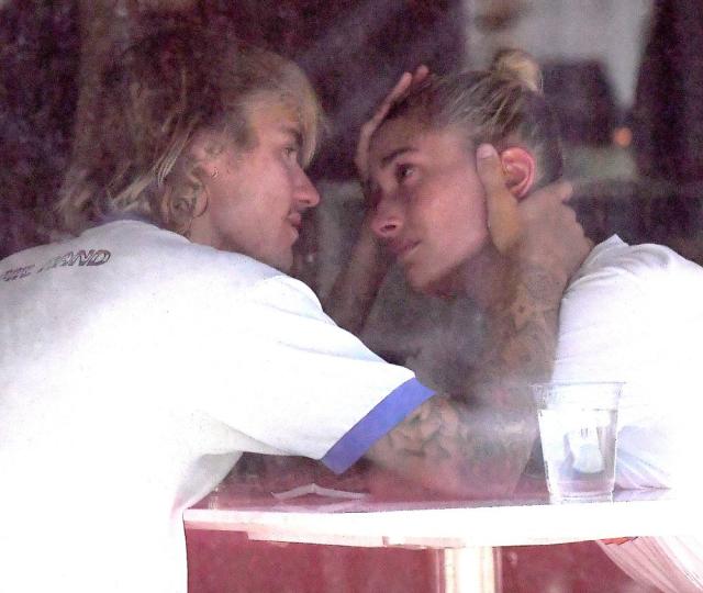 Justin Bieber and Hailey Baldwin were in tears on Tuesday