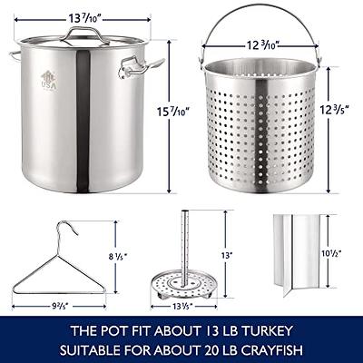 ARC 32QT Stainless Steel Stockpot 6-Piece For Turkey Fryer Pot with Basket  and Steamer Rack,Boiling Cookware for Seafood Boil Pot,Tamale Steamer