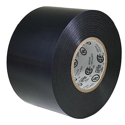MAT Professional Grade Wide Electrical Tape Black - 3 inch x 66 ft. UL/CSA  listed core - Waterproof, Flame Retardant, & Strong Rubber Based Adhesive  for Use At No More Than 600V & 176F