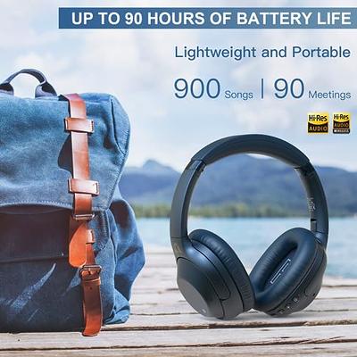 Active Noise Cancelling Headphones, Over Ear Wireless Bluetooth Headphones,  Hi-Res Audio, Deep Bass Memory Foam Ear Cups, 40H Playtime for Travel Home