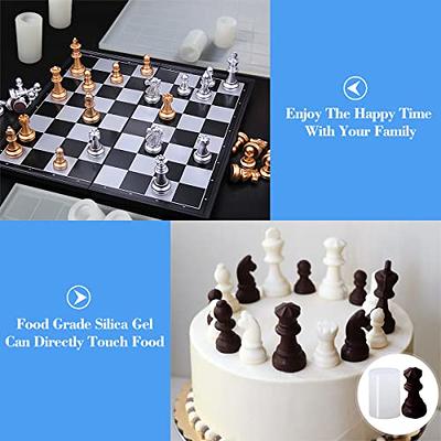 6pcs Chess Mold for Resin, Resin Chess Mold 3D Silicone, 3D Chess