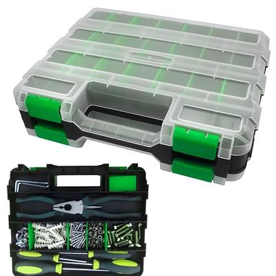 Tools Organizer Box Small Parts Storage Box 34-Compartment Double Side  Hardware Organizers with Removable Plastic Dividers for Screws, Nuts,  Nails