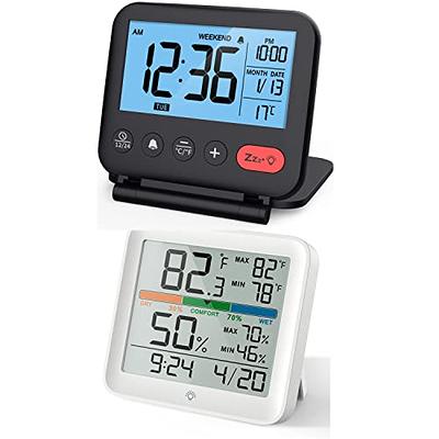 1pc Smart Indoor/outdoor Thermometer Hygrometer With Large Lcd