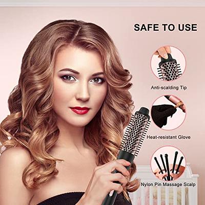 Curling Iron, 6 in 1 Curling Wand Set with Hair Straightener Brush,  Professional Hair Curler with 6 Interchangeable Ceramic Barrels, Instant  Heat Up