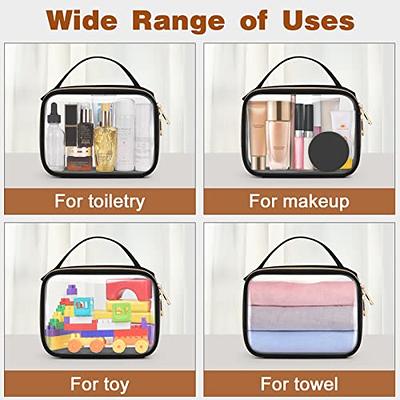 Clear Toiletry Bag - PVC Makeup Bag - Large Transparent Cosmetic Travel  Case - See Through Packing Cube with Handle - Clear Bag with Zipper -  Plastic