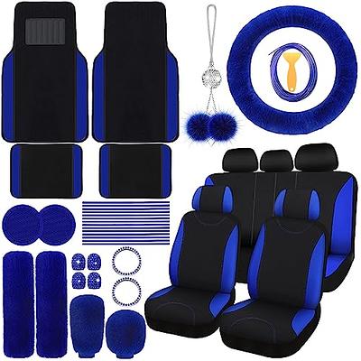 17 Pcs Car Seat Covers Full Set, Steering Wheel Cover Center