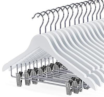 IEOKE Pant Hangers, Skirt Hangers with Clips Metal Trouser Clip Hangers for  Heavy Duty Ultra Thin