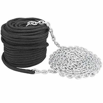  Anchor Rope 100 Ft 3/8 in, Premium Solid MFP Braid Anchor Line  with Heavy Duty 316 Stainless Steel Thimble & Snap Hook, Boat Anchor Rope  Marine Rope for Anchor and Boat 