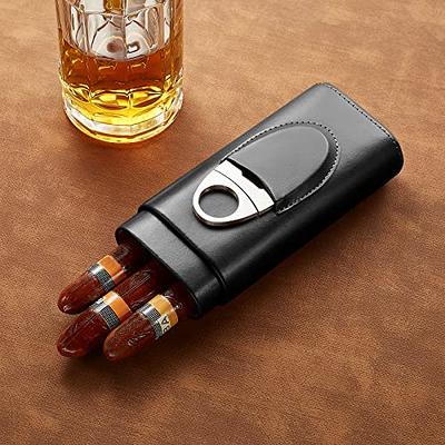 SEMKONT Travel Cigar Humidor Portable Travel Cigar Case with 4