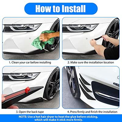 12 Pcs Universal Car Spoiler Canards Kit Front Bumper Lip Splitter Car  Exterior Soft Fins Car Canards for Car Body Auto Anti Collision Strip