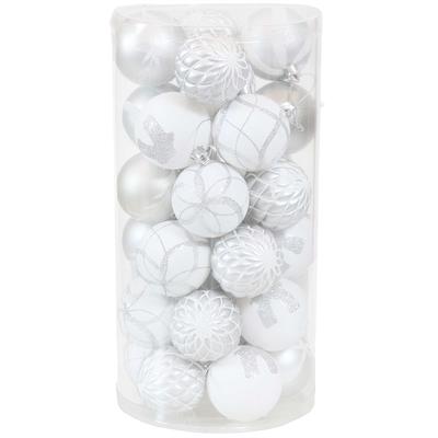 Plastic 25-Piece Ornament Set Sunnydaze Decor Color: Silver