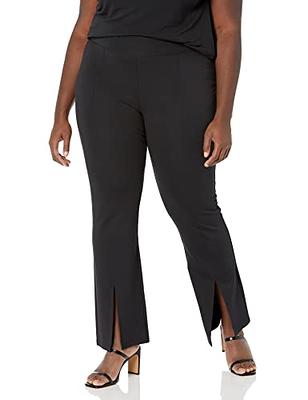 The Drop Women's Uma High Rise Fitted Slit Front Flare Pull-on Pant, Black,  L - Yahoo Shopping