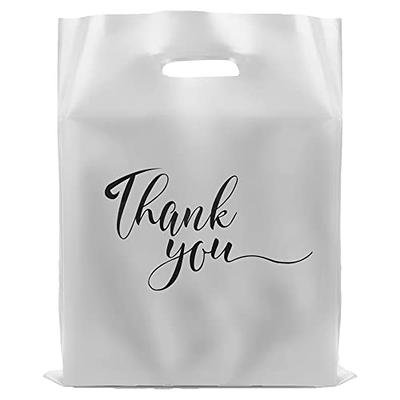 Rainbows & Lilies 100 Thank You Bags, 12x15 Plastic Bags with