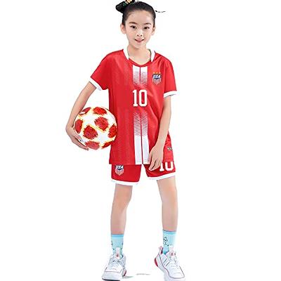 Casmyd Kids Pulisicc #10 USA Soccer Jersey+Shorts Kit 2022 World Cup  Football Team Sports Fan Shirts Uniform Youth Men Size Red - Yahoo Shopping