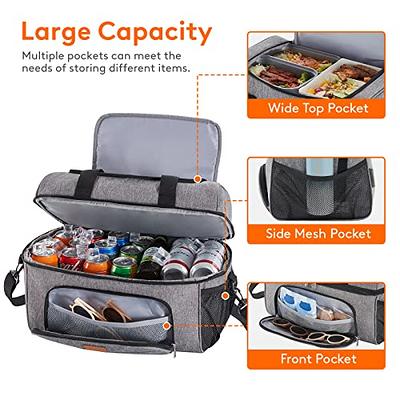 Lifewit 15L 24 Cans Insulated Picnic Lunch Bag Large Soft Cooler Bag for Outdoor/Camping/BBQ/Travel Grey