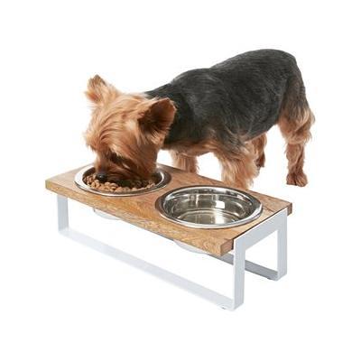 Frisco Marble Elevated Stainless Steel Double Diner Dog & Cat Bowls