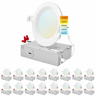 Ultra Slim 4 in. Color Selectable New Construction & Remodel IC Rated  Indoor/Outdoor Integrated LED Recessed Light Kit