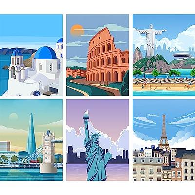 SNMUW 6 Pack Paint by Number for Adults Canvas, DIY Famous City Spots Paint  by Numbers Kits, Acrylic Oil Painting by Numbers Kits for Gift Wall Decor  (12x16 Inch/30x40cm) - Yahoo Shopping