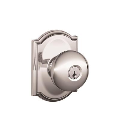 Schlage F Series Bowery Satin Brass No Deadbolt Privacy Door Knob