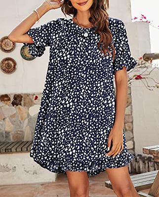 Polka Dot Ruffle Layered Hem T-shirt, Casual Crew Neck Short Sleeve T-shirt  For Spring & Summer, Women's Clothing - Temu