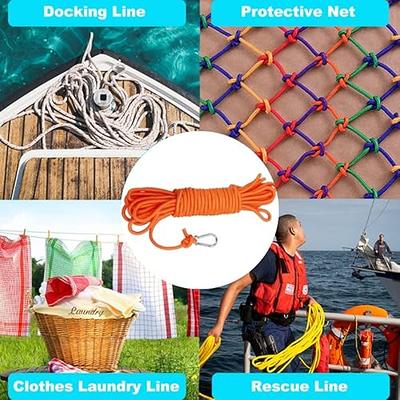 BeGrit Floating Rope 20m Anchor Mooring Rope Multifunction Rope 6mm Kayak Canoe Tow Throw Line with Aluminum D-Ring Locking for Boat Camping Hiking