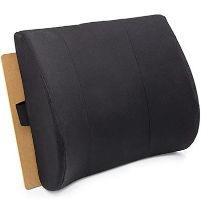 DMI Lumbar Support Pillow for Chair to Assist with Back Support with  Removable Washable Cover and Firm Insert to Ease Lower Back Pain while  Improving Posture,14 x 13 x 5,Contoured Foam,Elite,Black 