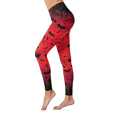 Womens Halloween Pumpkin Stretchy Leggings Ladies Pants Spider Web Bats  Skull