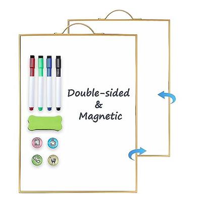 AMUSIGHT Magnetic White Board, 24 x 18 Double-Sided Dry Erase Board Black  Aluminum Frame for Wall, Hanging Whiteboard, Marker Board for Planning