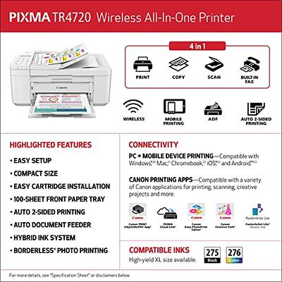 Canon PIXMA TR4720 Wireless Color All-in-One Inkjet Printer, White