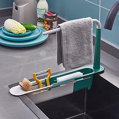 1pc Bathtub Storage Rack With Adjustable Length And Water Drain