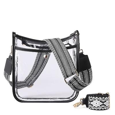 Youngever Clear Cross-body Purse, Stadium Approved Clear Vinyl Bag, Adjustable Strap, Extra Inside Pocket