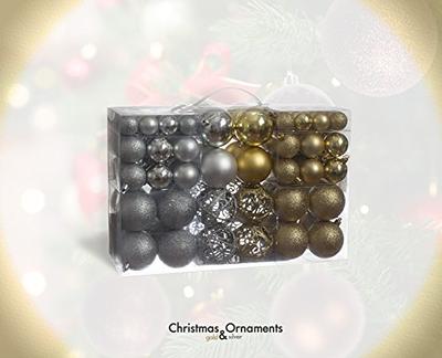 100 Brown and Black Christmas Ornament Balls Shatterproof+ 100 Metal  Ornament Hooks, Hanging Ornaments for Indoor/Outdoor Xmas Christmas Tree,  Holiday