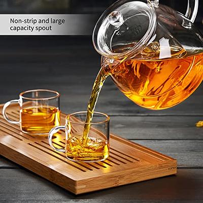 Unbreakable Glass Teapot,1000ml/34oz Borosilicate Glass Teapot with  Removable Infuser, Stovetop Safe Tea Kettle,Blooming and Loose Leaf Tea  Maker