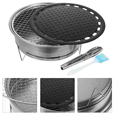 1set Stainless Steel Non-stick Mini Bbq Grill Pan, Outdoor, , With