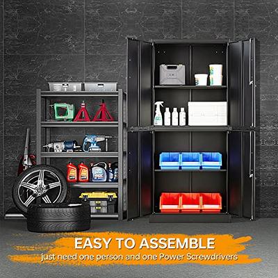 STANI Metal Storage Cabinet with Lock Door, 71 Adjustable Shelf Steel  Lockers for Office, Home,School,Garage Utility Tool Cabinet