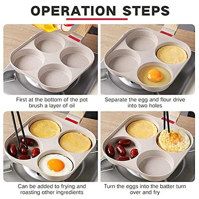 Egg Pan, 4-Hole Egg Burger Pan, Non Sticking Breakfast Omelet Pancake  Frying Pan Crepe Pan for Induction Cooker Electric Ceramic Stove