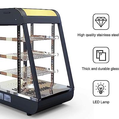 WeChef 2-Tier Pizza Warmer Countertop 24 Commercial Food Warmer Display  w/Removable Trays Light Bulb Pastry Display Case for Restaurant Cafe Buffet