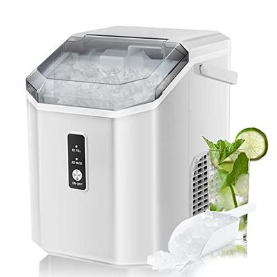 Nugget Countertop Ice Maker with Soft Chewable Ice, 34lbs/24H, Pebble Portable Ice Machine with Ice Scoop, Self-Cleaning - Silver