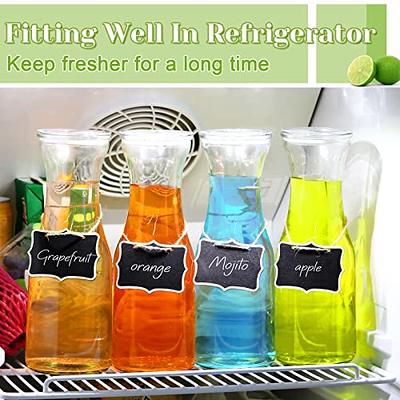  DilaBee Plastic Water Pitcher with Lid (32 Oz) Carafe Pitchers  for Drinks, Milk, Smoothie, Iced Tea, Mimosa Bar Supplies, Juice Containers  with Lids for Fridge, BPA-Free (6-Pack) - Not Dishwasher Safe 