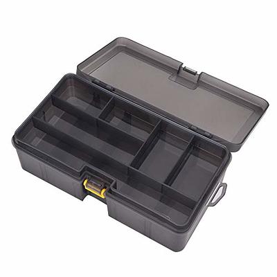 2-Tier Fishing Tackle Box with Detachable Dividers Adjustable Bait