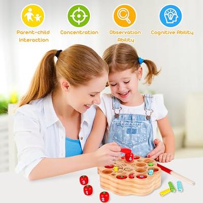 Magnetic Wooden Fishing Game Toy for Toddlers, Fine Motor Skill Toy ABC  Alphabet Learning for Toddlers, Montessori Letters Cognition Preschool Gift