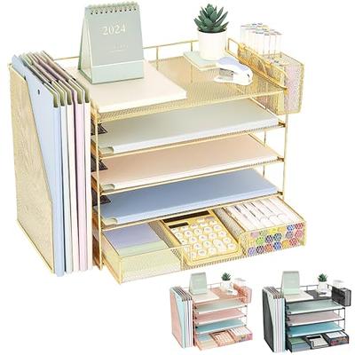 ARCOBIS Acrylic Desk Organizer with 1 Drawers, Clear Office