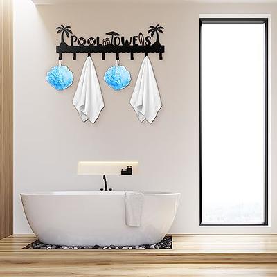 Capoda Pool Towel Rack Metal Towel Hooks Wall Mounted Towel Holder