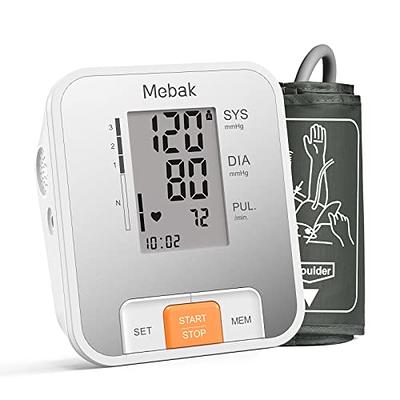 Blood Pressure Monitor, Mebak BP Machine Upper Arm Cuff,Automatic Digital  High Blood Pressure Monitor for Home Use, Pulse Rate Monitoring Silver -  Yahoo Shopping